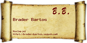 Brader Bartos névjegykártya